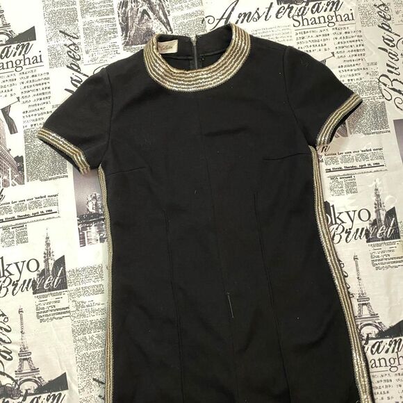 The Collection Women's Black gold sequin vintage 60s jumpsuit short sleeves - Picture 3 of 7